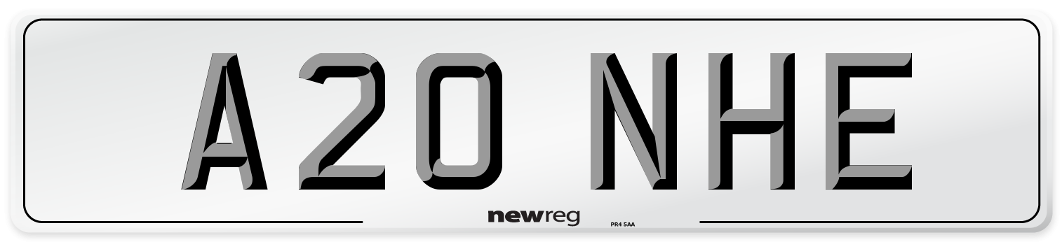 A20 NHE Number Plate from New Reg